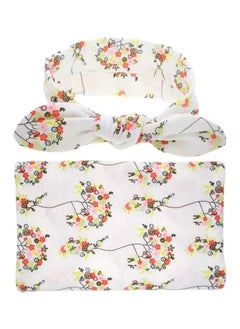 ORiTi ORiTi Floral Printed Baby Swaddle Blanket With Headband  - Image 4