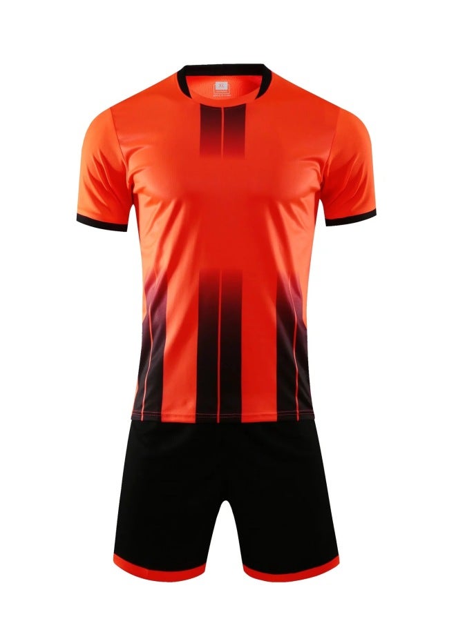 Children Long-sleeved Football Suit Suit Men And Women Adult Football Match Training Short-sleeved Jersey Team Dress Printing Number Summer
