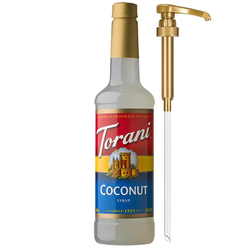 Torani Coconut Syrup for Drinks Flavoring for Coffee and Cocktails Pump Included 254 Oz - Image 3