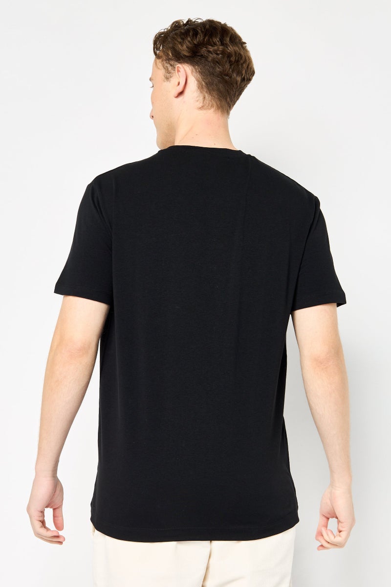 JOHN RICHMOND Men Crew Neck Short Sleeve Graphic Print T-Shirt, Black - Image 4