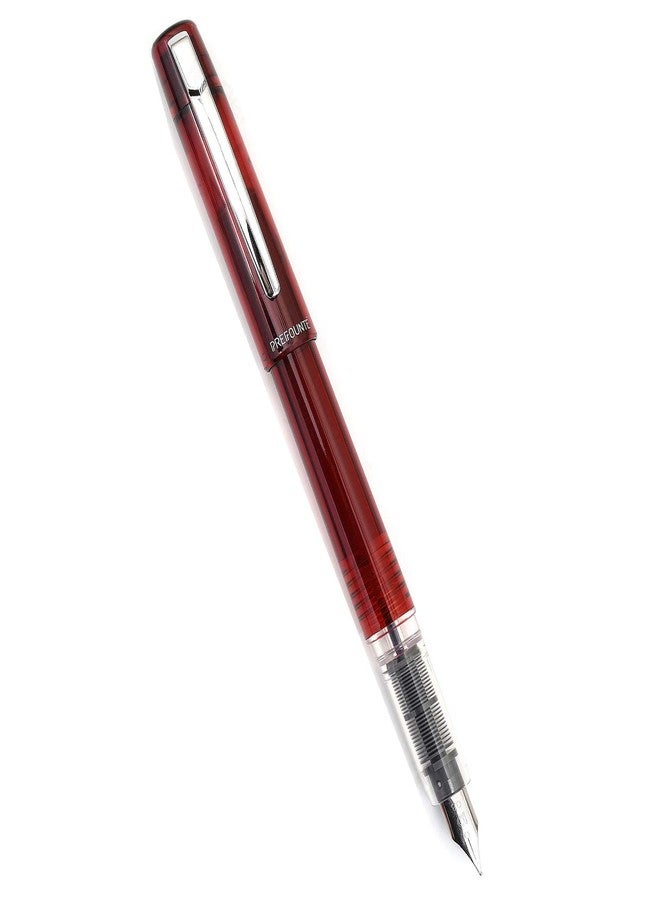 PLATINUM Prefounte Fountain Ink Pen with SS Medium Nib, Translucent Crimson Red Barrel, Cap, Blue-Black Ink Cartridge Included, Slip & Seal Cap Design, Ideal For Adults Daily Use Beginners - Image 3