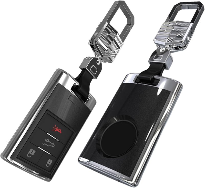 7Cylinder Zinc Alloy 5 Button Key Case for Cadillac - Compatible with XT4, XT5, XT6, CT4, CT5 (Silver) - Image 1