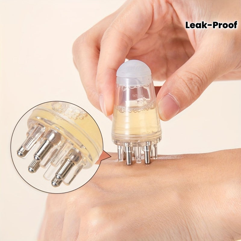 1pc Gray Scalp Oil Applicator Bottle With Comb Tip Leak Proof Refillable Design Smooth Quick Discharge 5 Ball Heads Effortless Refueling Application For All Hair Types And Oil Guided Massage - Image 1
