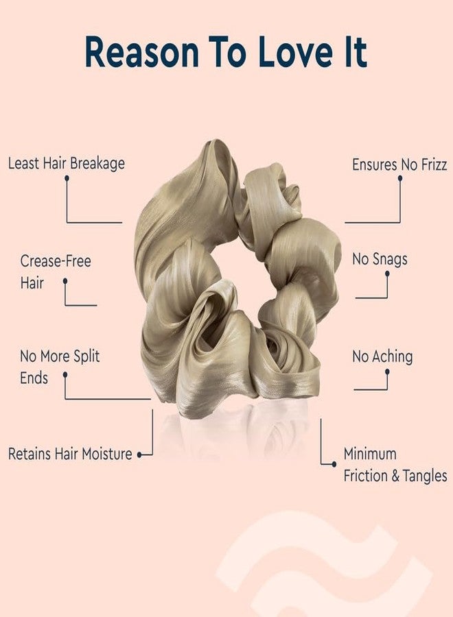 GUBB Satin Scrunchies Rose Gold & Brown For Women | Minimises Hair Loss & Breakage | Reduces Hair Damage & Split Ends | Frizz-Free & Crease-Free Hair | Prevents Dents, Snags & Ridges - Image 3