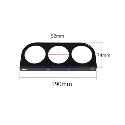 Aramox Gauge Holder 52mm/2in 3-Hole Triple Instrument Panel Shell Gauge Mounting Bracket Car Dashboard Meter Iron Holder Gauge Pod Gauge Mount(Black) - Image 2