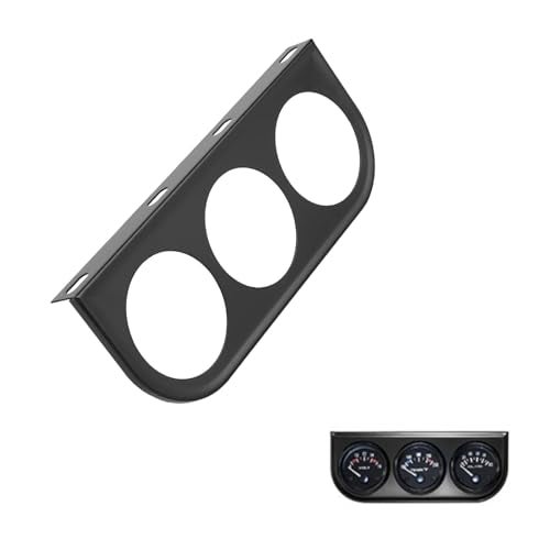 Aramox Gauge Holder 52mm/2in 3-Hole Triple Instrument Panel Shell Gauge Mounting Bracket Car Dashboard Meter Iron Holder Gauge Pod Gauge Mount(Black) - Image 3