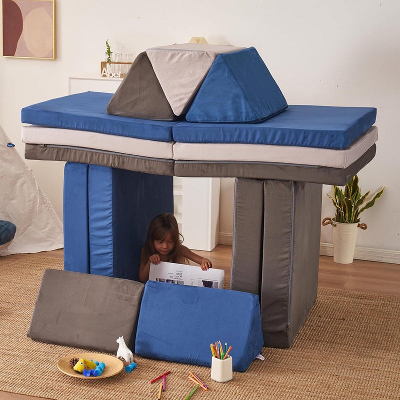 jela Kids Couch Extended Size 8PCS for Family, Floor Sofa Couch Modular Furniture for Kids Adults, Playhouse Play Set for Toddlers Babies, Modular Foam Play Couch Indoor - Image 3