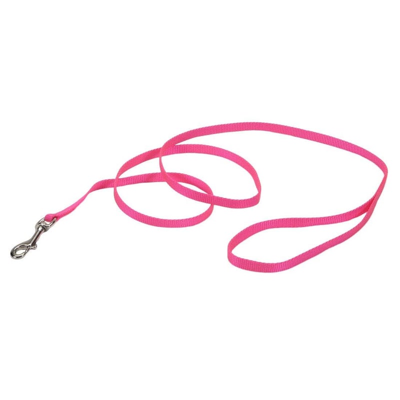 Coastal Pet Single-Ply Dog Leash - Sturdy Pet Leash - Comfortable & Stylish - Resists Fraying - Vibrant & Fade-Resistant Color - Neon Pink, 3/8" x 6' - Image 1
