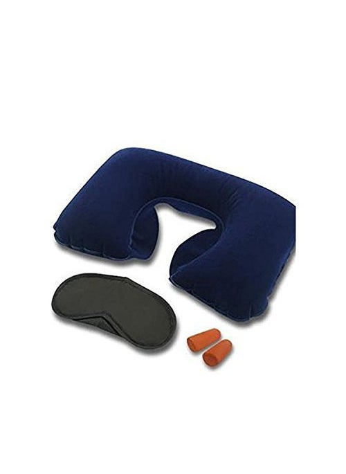 EZUK EZUK Brand Travel Kit Combo Inflatable Neck Air Pillow Eye Mask Ear Bud Multi Color Pack of 3 Items  - Image 5