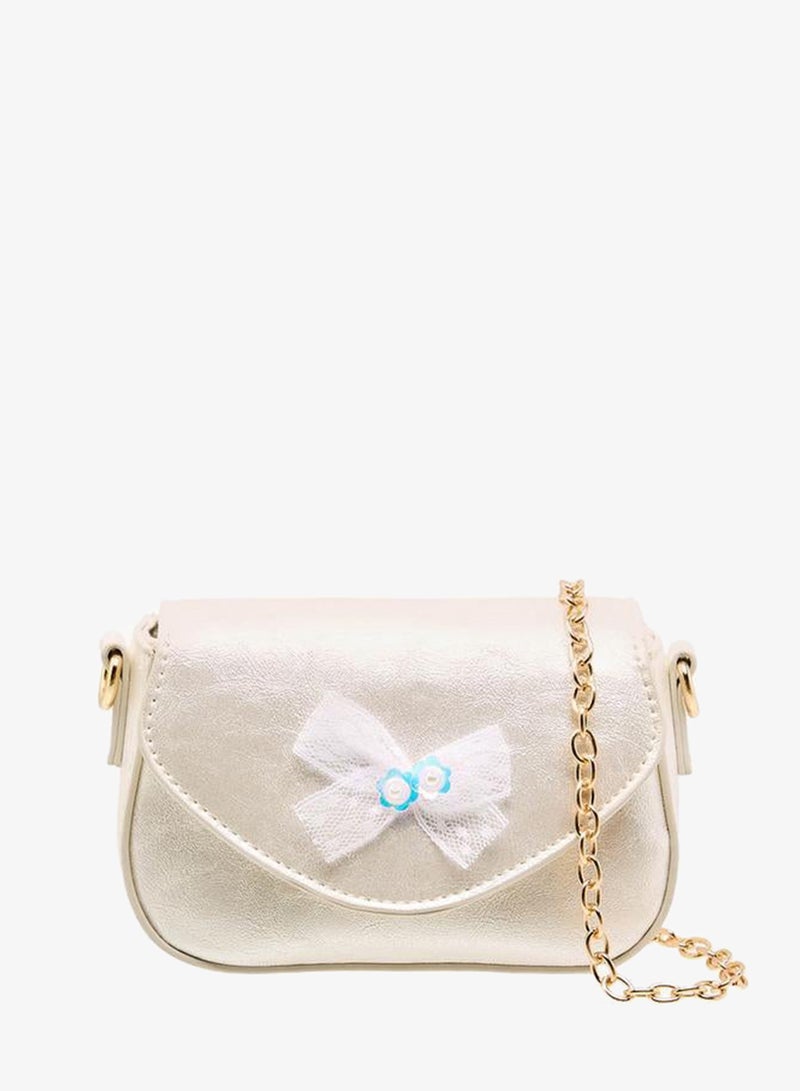 Flora Bella By Shoexpress Bow Embellished Crossbody Bag with Chain Strap - Image 1