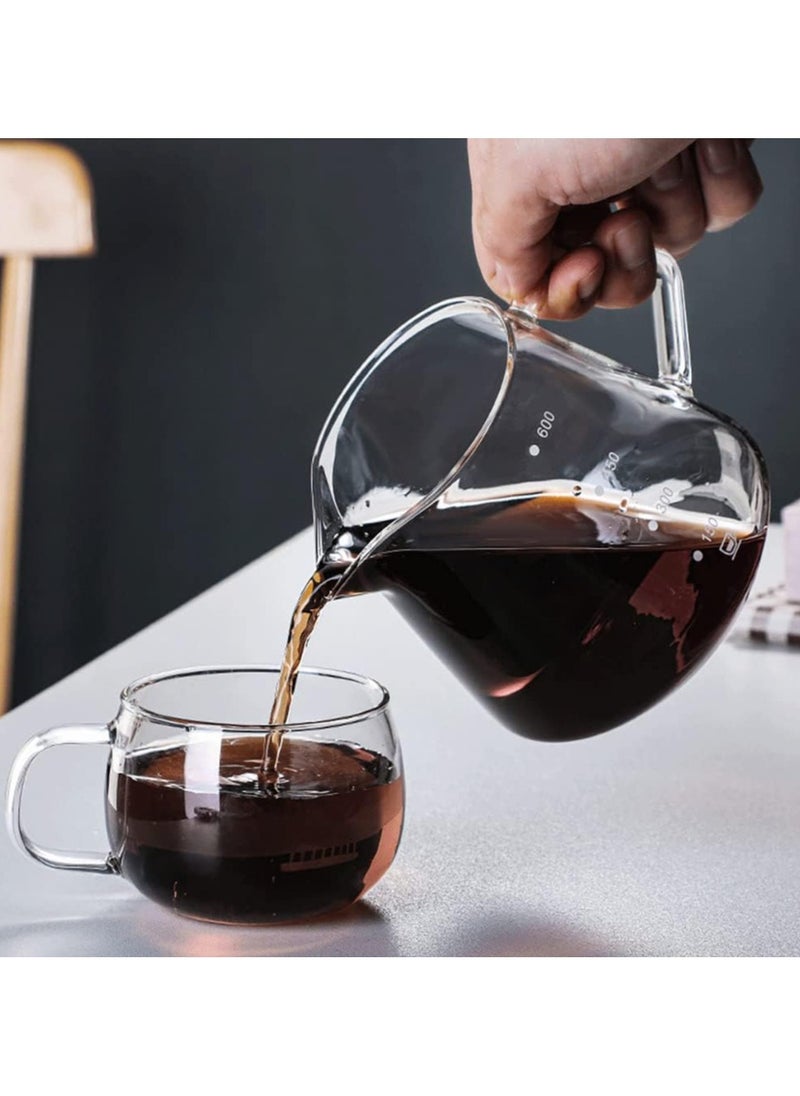 Generic Pour Over Coffee Maker - 20 OZ /600ML Glass Carafe Coffee Server with Glass Coffee Dripper/Filter, Drip Coffee Maker Set for Home or Office, 1-5 Cups  - Image 5
