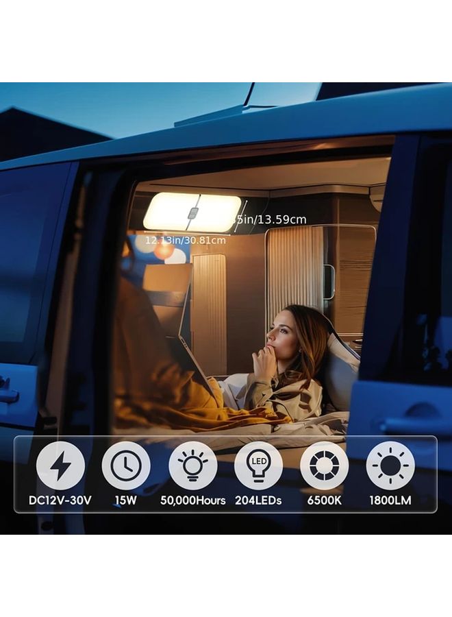 2 Pack 204 LED RV Roof Light Fixture 1800 Lumens Slim Ceiling Light 3 Color Adjustable - Image 2
