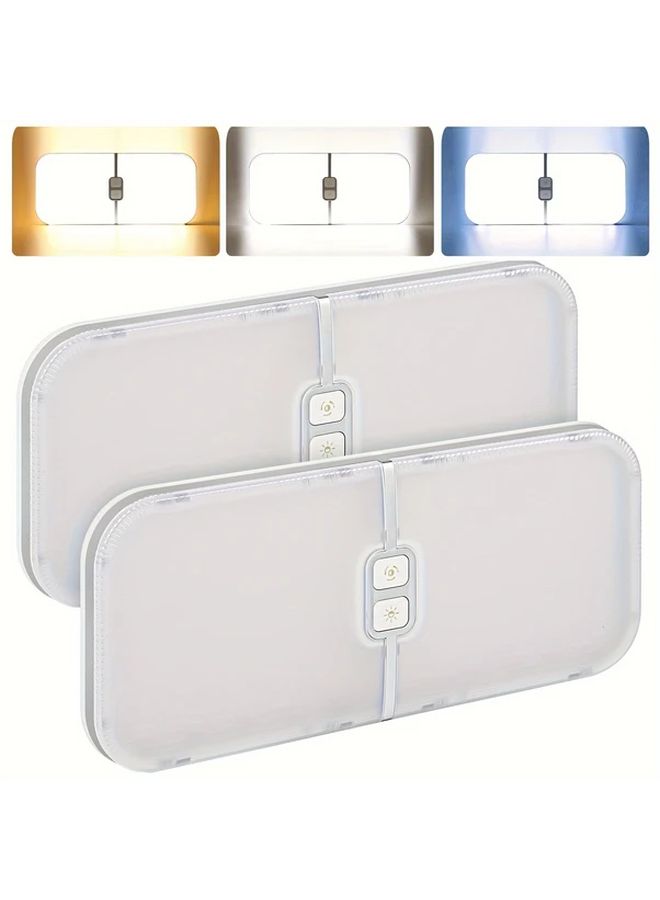 2 Pack 204 LED RV Roof Light Fixture 1800 Lumens Slim Ceiling Light 3 Color Adjustable - Image 1