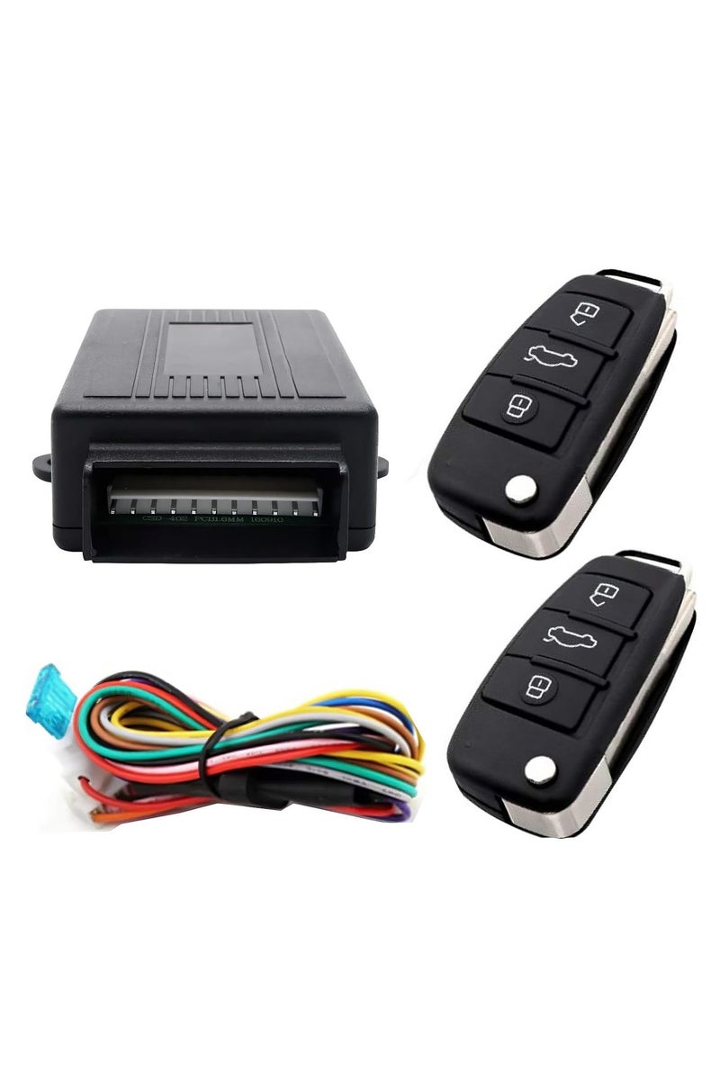 KGL BROSISS نظام القفل المركزي العالمي مع دخول بعيد المفتاح | 4 أدوات مشغل الأبواب 2 فليب المفاتيح عن بُعد ، مربع تحكم ، الأسلاك والتثبيت - Image 3