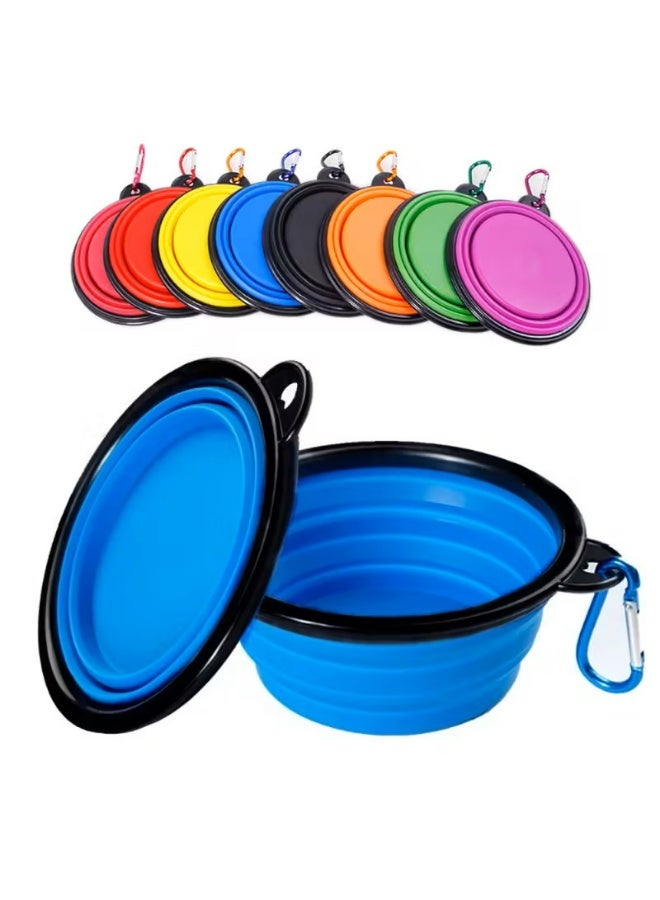 Collapsible Silicone Pet Bowl, Foldable Travel Food and Water Dish with Carabiner Clip, Multiple Colours - Image 5