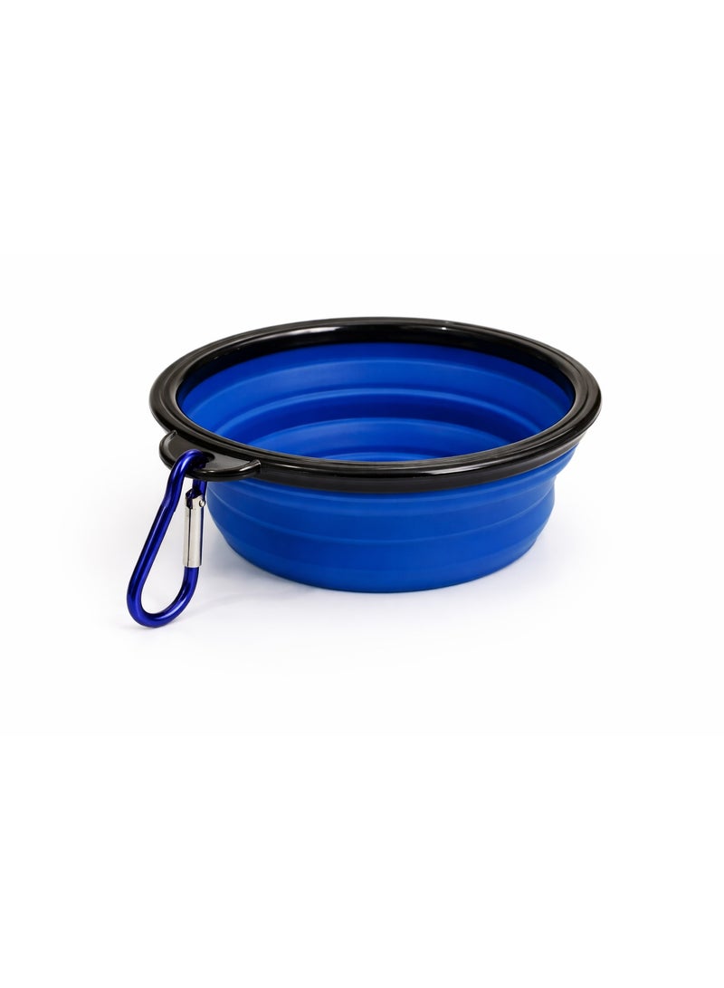 Collapsible Silicone Pet Bowl, Foldable Travel Food and Water Dish with Carabiner Clip, Multiple Colours - Image 4