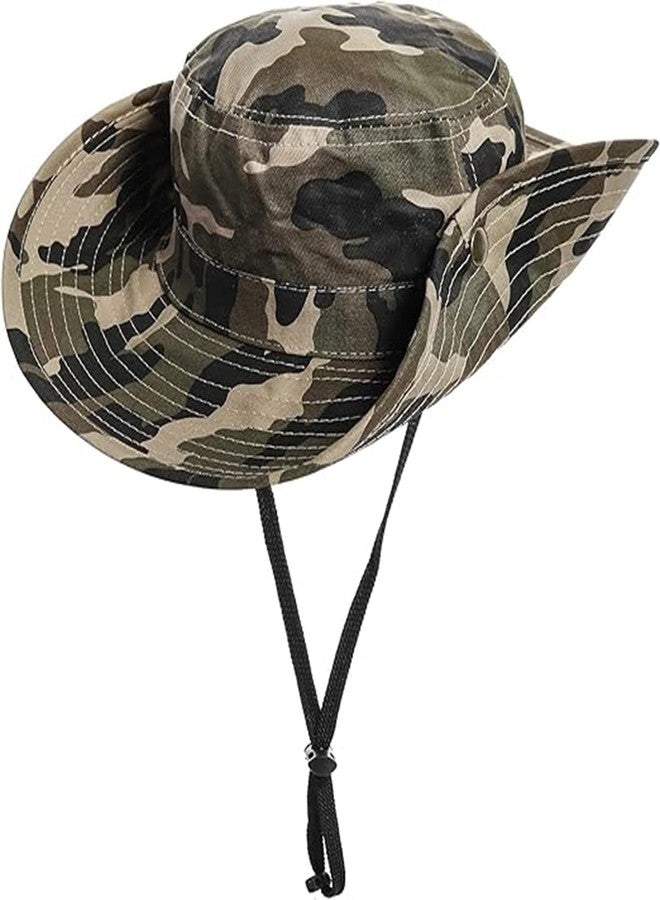 XuoAz Kids Boys Summer Sun Hat - Wide Brim Sun Protection Outdoor Bucket Hat Safari Beach Hat for Boys Girl Teens(for 5-9 Years) Camo - Image 4