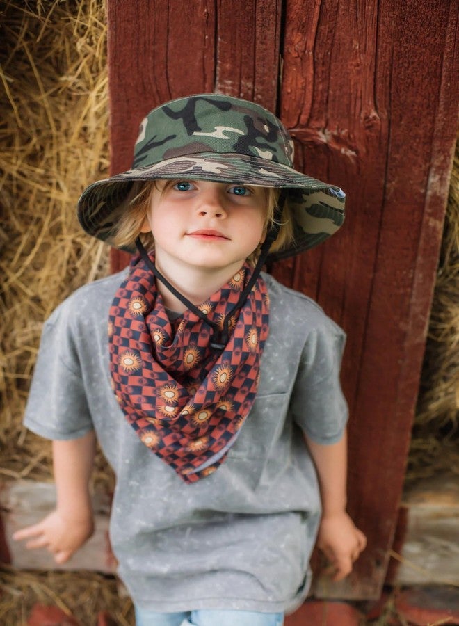 XuoAz Kids Boys Summer Sun Hat - Wide Brim Sun Protection Outdoor Bucket Hat Safari Beach Hat for Boys Girl Teens(for 5-9 Years) Camo - Image 2