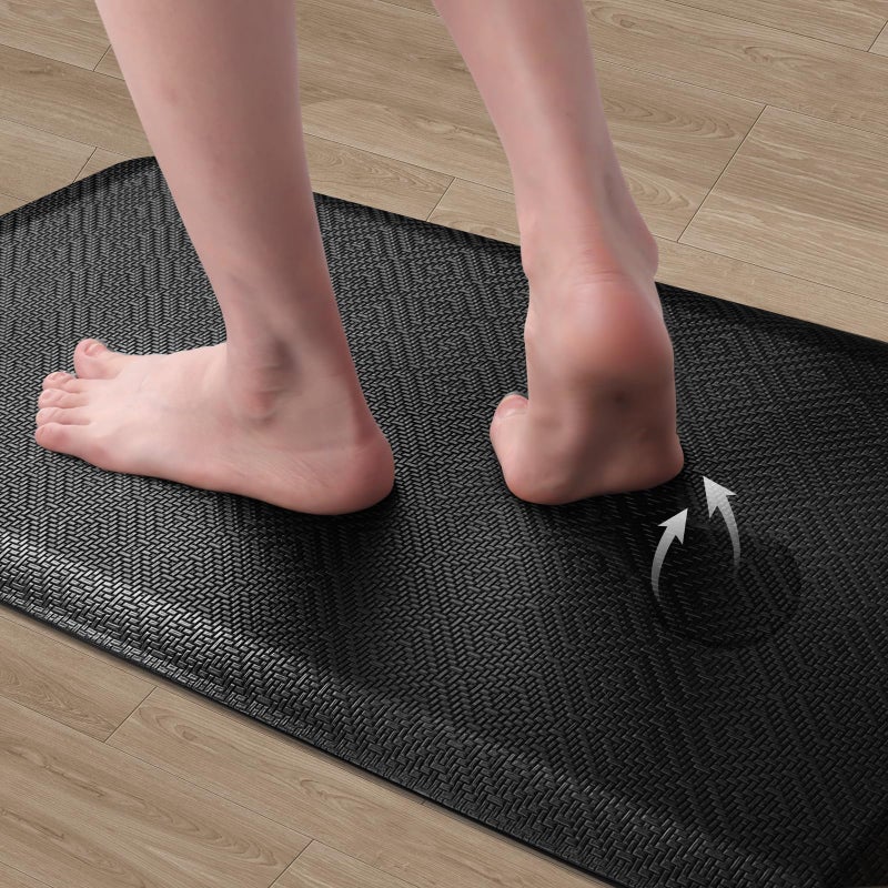 Mattitude Kitchen Mat Cushioned Anti-Fatigue Floor Mat Water Resistant Non-Slip Mats and Rugs Standing and Comfort Desk Mats for House Sink Office Laundry (Black, 17.3"x28") - Image 3
