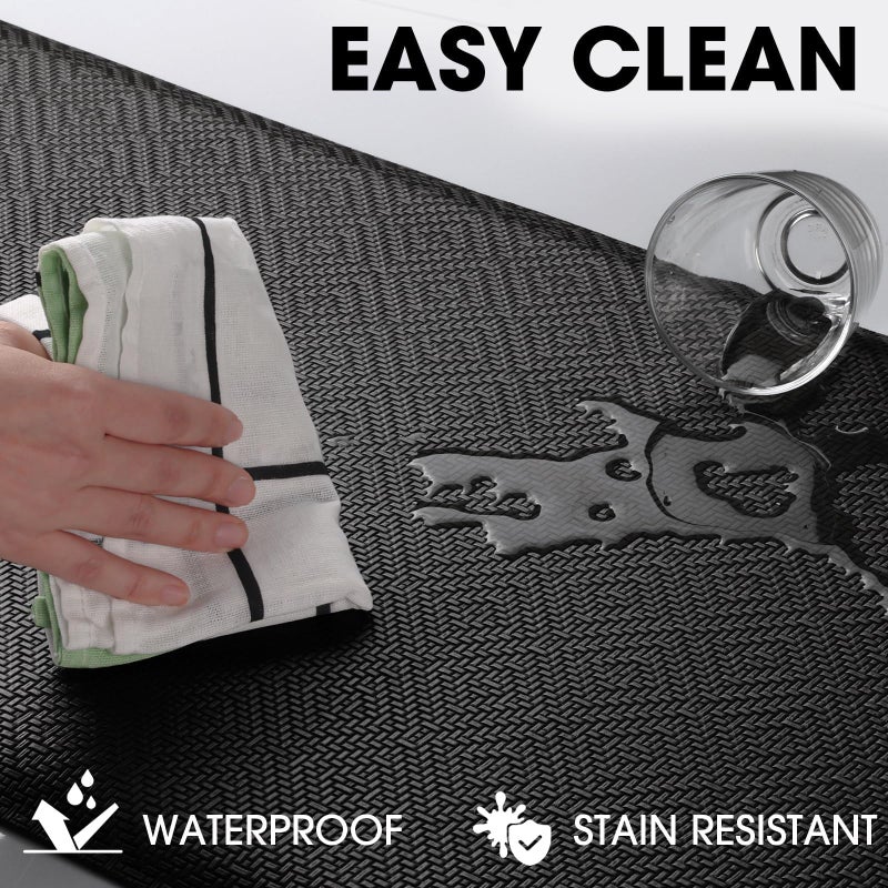 Mattitude Kitchen Mat Cushioned Anti-Fatigue Floor Mat Water Resistant Non-Slip Mats and Rugs Standing and Comfort Desk Mats for House Sink Office Laundry (Black, 17.3"x28") - Image 4