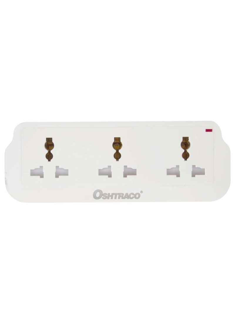 Oshtraco 3-Way Universal Socket Plug W/ Neon Power Indicator