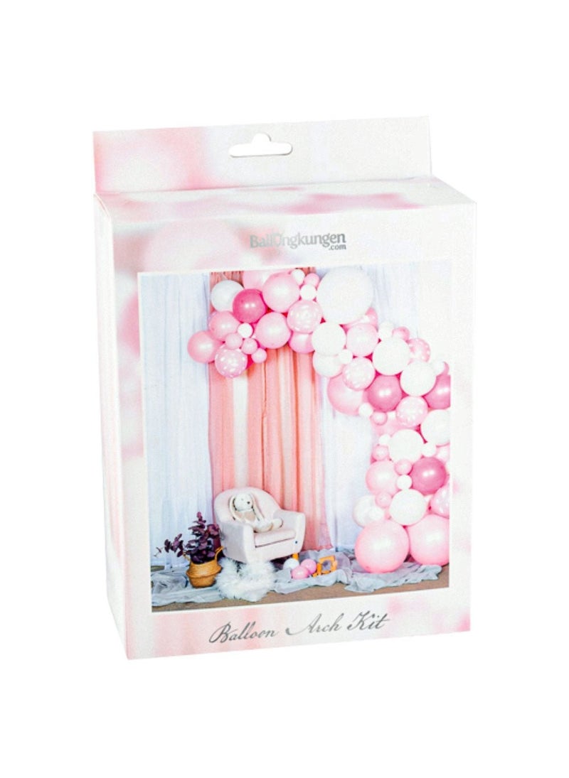 بالون كينغ طقم قوس البالون الوردي والأبيض السحابي 5 أمتار اصنعها بنفسك - Image 2