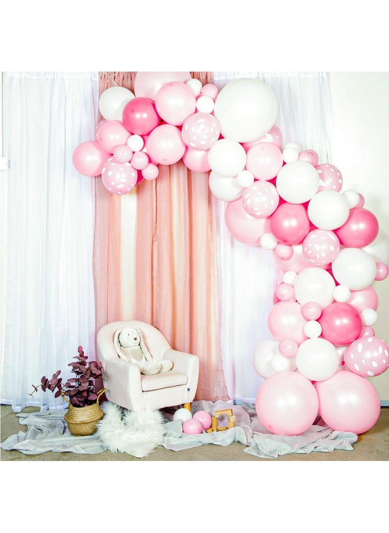 بالون كينغ طقم قوس البالون الوردي والأبيض السحابي 5 أمتار اصنعها بنفسك - Image 1