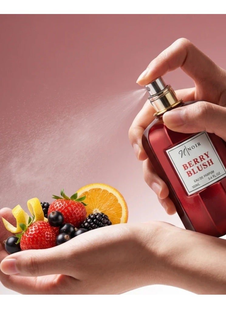 نوير Berry Blush EDP - 100 مل | عطر للجنسين يدوم طويلاً بنفحات التوت والمسك - Image 5