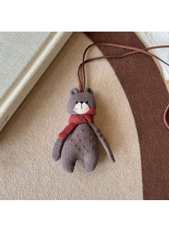 Autumn Winter Cute Plush Toy Charm Pendant Gray bear necklace
