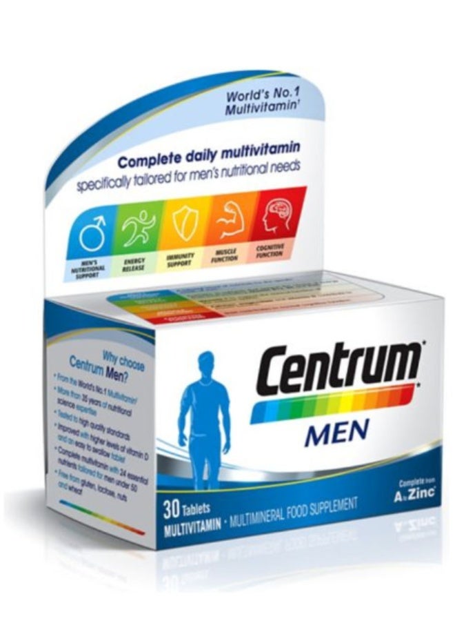 سنتروم من مكمل غذائي متعدد الفيتامينات والمعادن من سنتروم مين - 30 قرصًا - Image 2