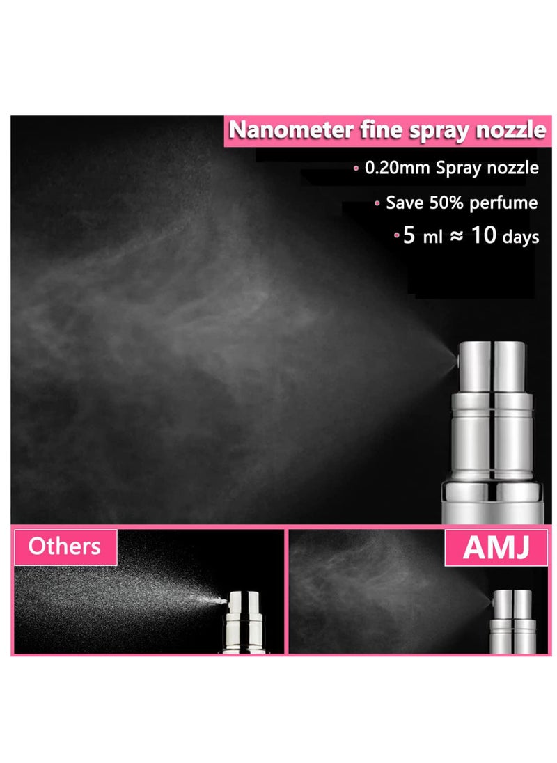 AMJ - Perfume Bottle Atomizer for Travel, Portable Easy Refillable Perfume Spray Pump Empty Bottle for men and women with 5ml Mini Pocket Size - Image 1