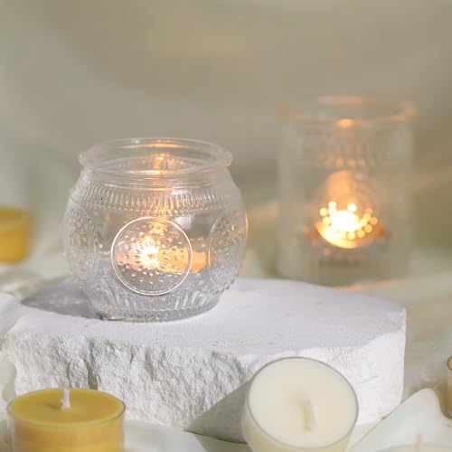 Devi 30 Pcs Assorted Clear Votive Candle Holders, Wedding Centerpieces Table Decorations, Glass Tea Lights Candle Holder for Party Decorations, Vintage Boho Candle Holders Bulk for Wedding Receptions - Image 4