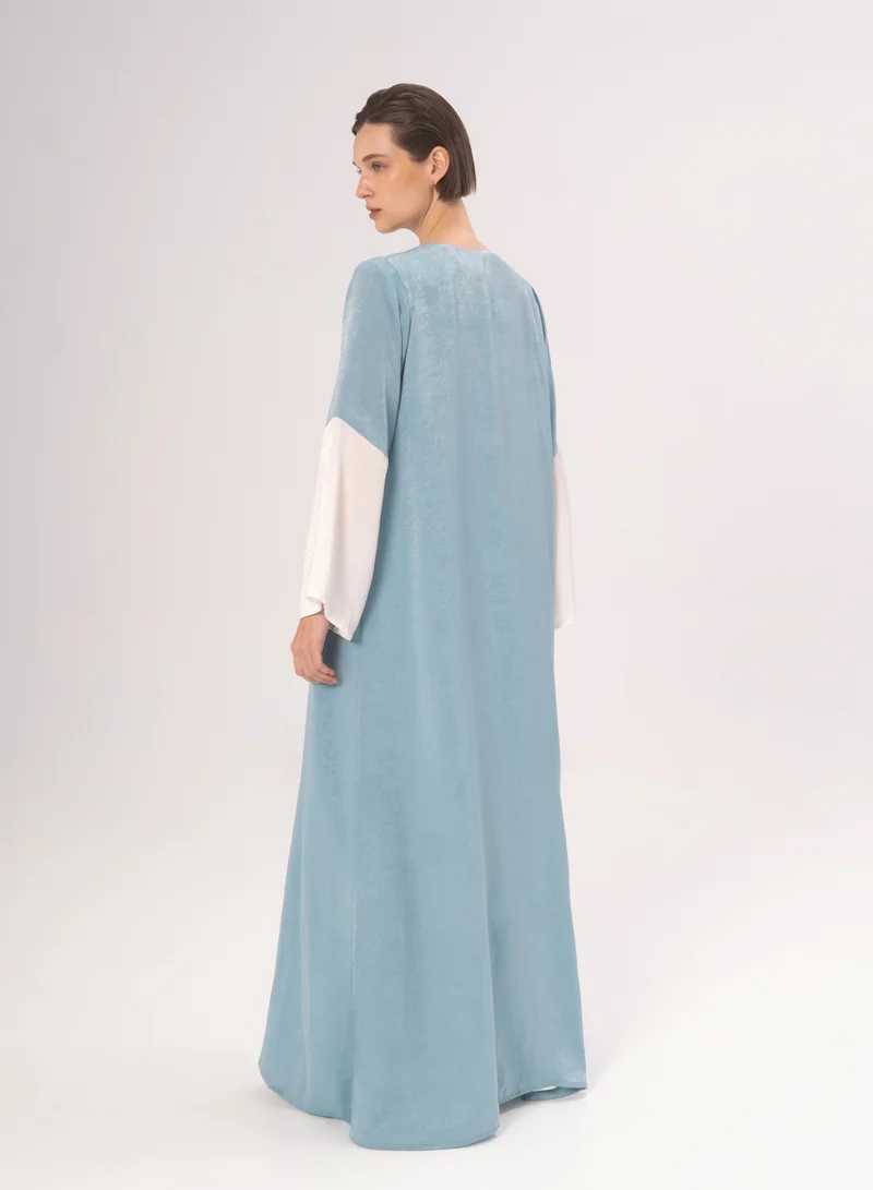 هدية المدينة  Baby Blue Oasis Open Abaya - HM