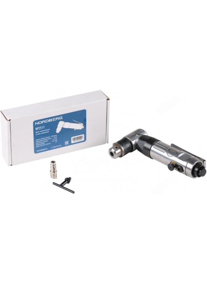 NORDBERG Reversible Air Angle Drill  Np2511 Heavy Duty With 3/8" (10 Mm) Keyless Chuck, One-Hand Forward  Reverse Controls  - Image 4