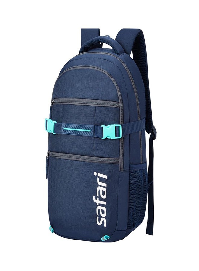 Safari Surge 30L Laptop Backpack Bag for Men & Women, School Bag for Boys & Girls, Ideal for Office/School/College, 2 Compartment Backpack with Rain Cover, Bottle Holder, & Organizer, Color Blue - Image 1