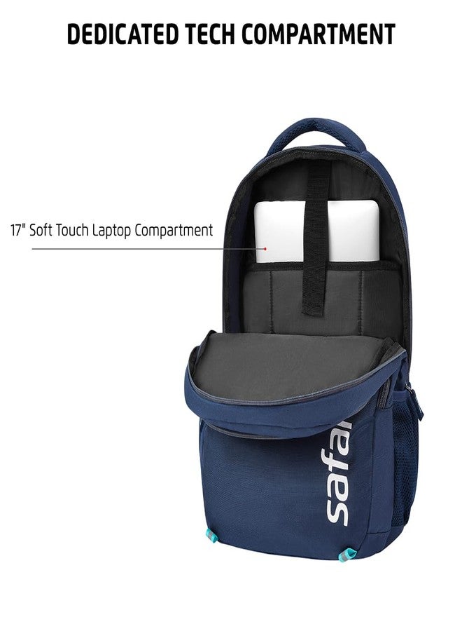 Safari Surge 30L Laptop Backpack Bag for Men & Women, School Bag for Boys & Girls, Ideal for Office/School/College, 2 Compartment Backpack with Rain Cover, Bottle Holder, & Organizer, Color Blue - Image 4