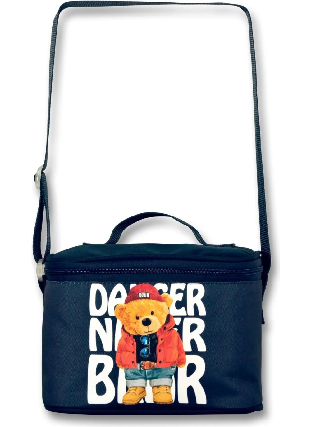 Ümit Çanta Cennec Navy Blue White Teddy Bear Printed Thermal Insulated Boys School Lunch Bag