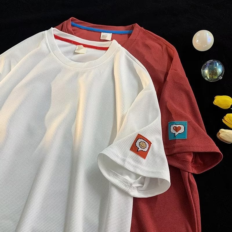 Round Neck T-Shirt Standard All-Match City Style Men'S Fashion Trendy Brand Trendy Spring Short-Sleeved Youth Popular Ins - Image 2