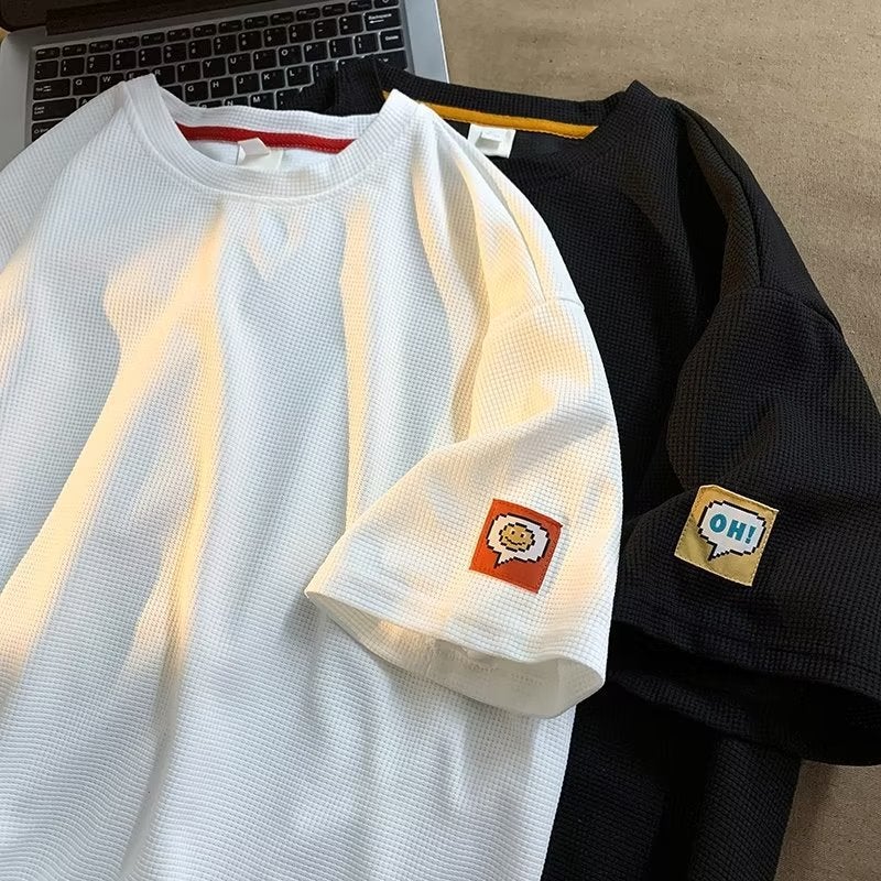 Round Neck T-Shirt Standard All-Match City Style Men'S Fashion Trendy Brand Trendy Spring Short-Sleeved Youth Popular Ins - Image 3
