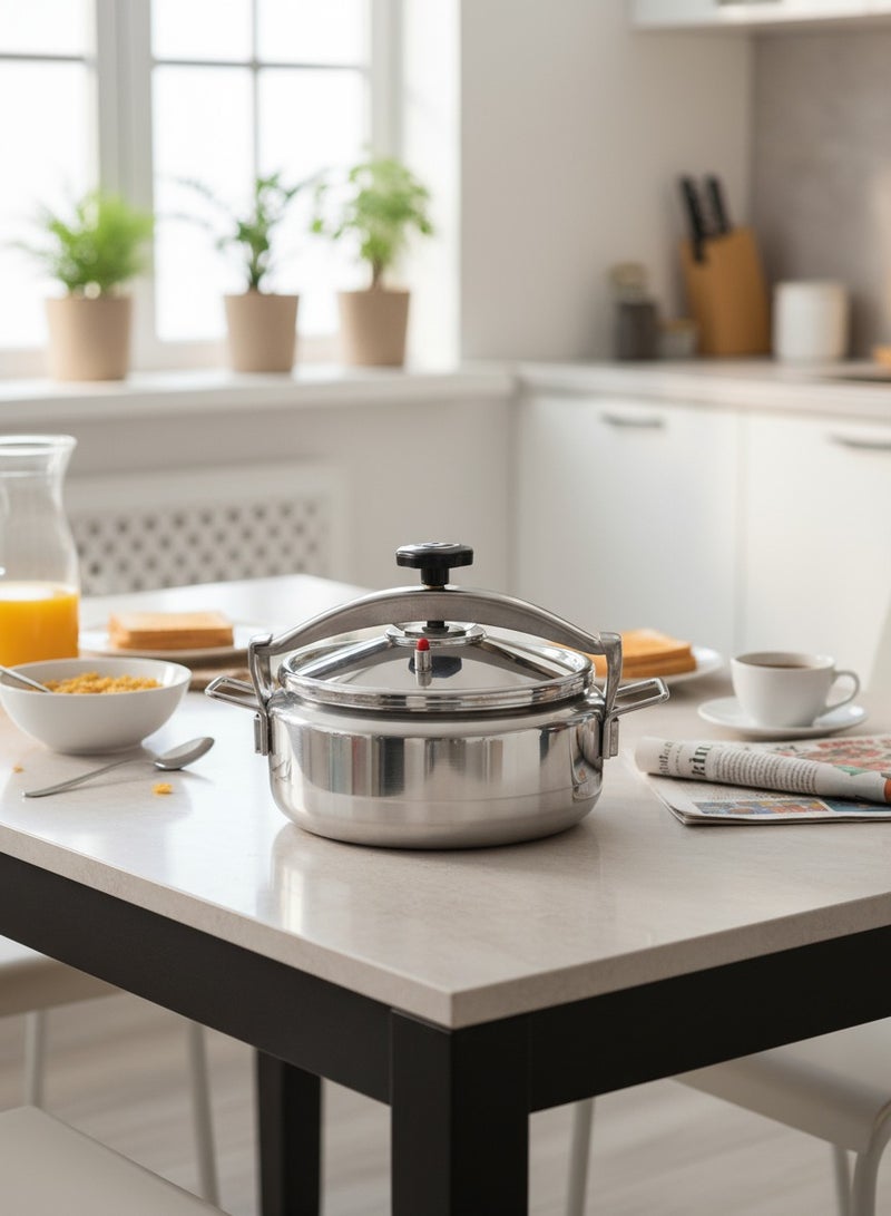 Badraig Aluminum  Pressure Cooker Wide Design Pressure Pot Arabic Cooker Silver Available Sizes 5.7L 7.5L 10L 12L 15L 17L - Image 2