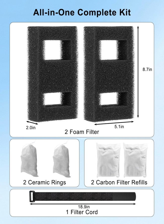 GUXPCH Aquarium Filter Media Fit for SPEC Betta EVO Flex Desktop Aquarium, Includes 2 Carbon Filter Refills, 2 Foam Filter, 2 Ceramic Rings & 1 Filter Cord - Image 3