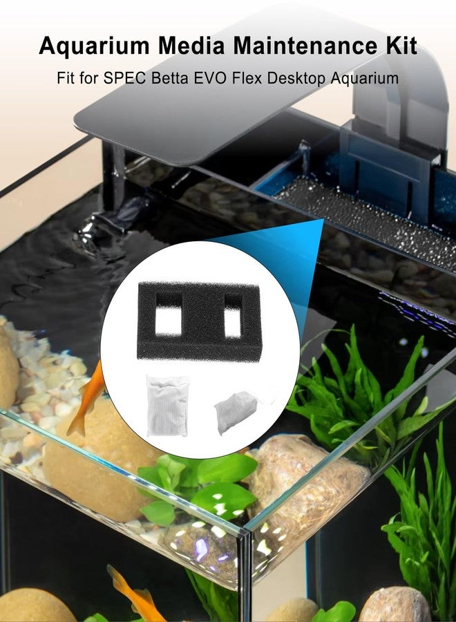 GUXPCH Aquarium Filter Media Fit for SPEC Betta EVO Flex Desktop Aquarium, Includes 2 Carbon Filter Refills, 2 Foam Filter, 2 Ceramic Rings & 1 Filter Cord - Image 2