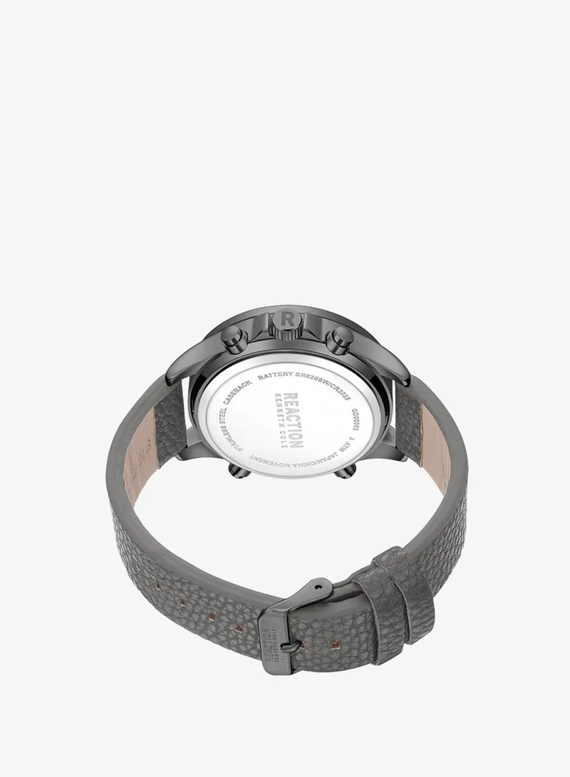 Kenneth Cole Reaction  Kenneth Cole Reaction Analogue - Digital Gents Watch With Grey Synthetic Leather Strap 46mm - KRWGD9006603 for Men | Best Price UAE