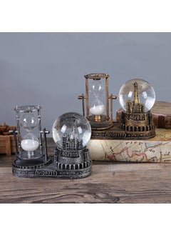 Keyfim Shop Paris Eiffel Lighted Water Snow Globe Hourglass  - Image 3