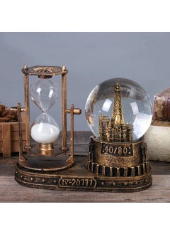 Keyfim Shop Paris Eiffel Lighted Water Snow Globe Hourglass  - Image 1
