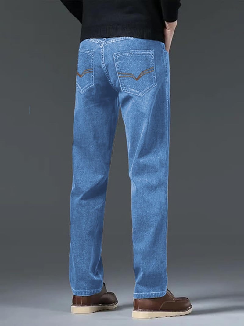 Ben Martin Men's Smart Fit Stretchable Jeans || Light Blue Mid-Rise Denim Pants with Whisker Wash || Premium Casual Wear Jean for Men || 5 Pocket Jean's for Men's – Size 32 (2) - Image 2