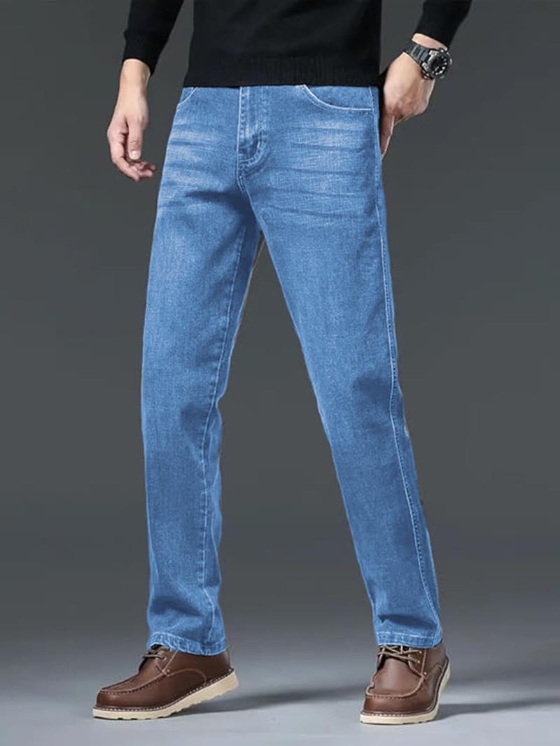 Ben Martin Men's Smart Fit Stretchable Jeans || Light Blue Mid-Rise Denim Pants with Whisker Wash || Premium Casual Wear Jean for Men || 5 Pocket Jean's for Men's – Size 32 (2) - Image 3