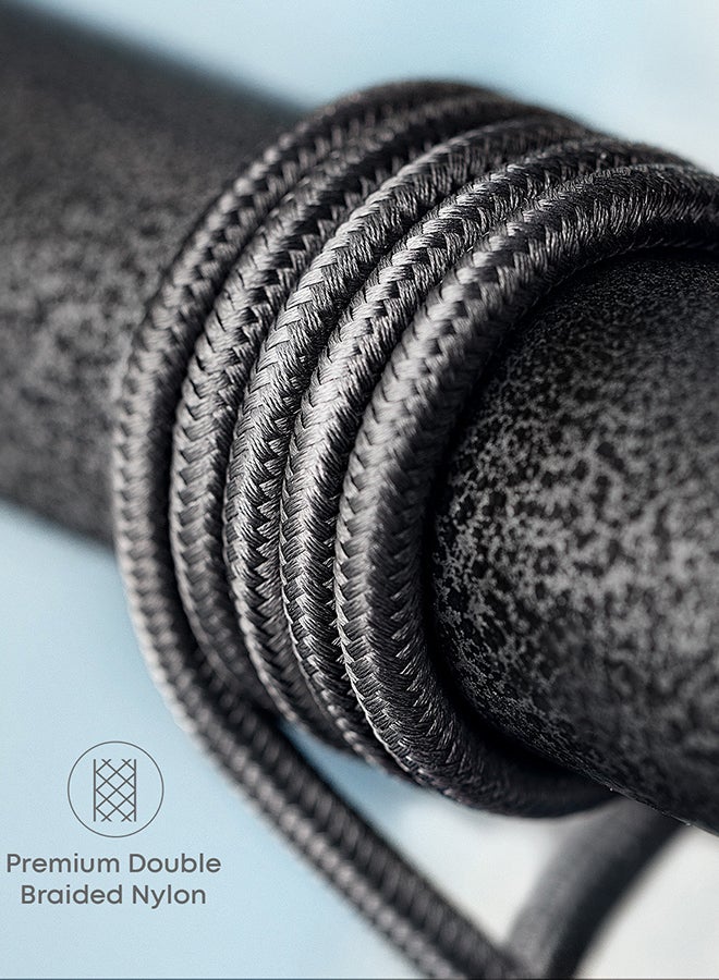 كابل [عبوة من قطعتين بطول 6 أقدام]، كابل USB إلى USB C، سلك شاحن USB A إلى Type C لهاتف Samsung Galaxy S10 / S10+ / Note 9، LG V30 والمزيد (USB 2.0، أسود) - Image 4