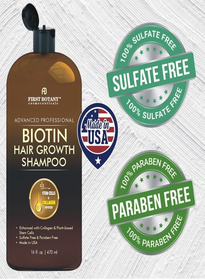 First Botany Hair Regrowth and Anti Hair Loss Shampoo 16 fl oz, with DHT blockers, Collagen & Stem Cells- Daily Hydrating, Detoxifying, Volumizing Shampoo For Men and Women - Image 3