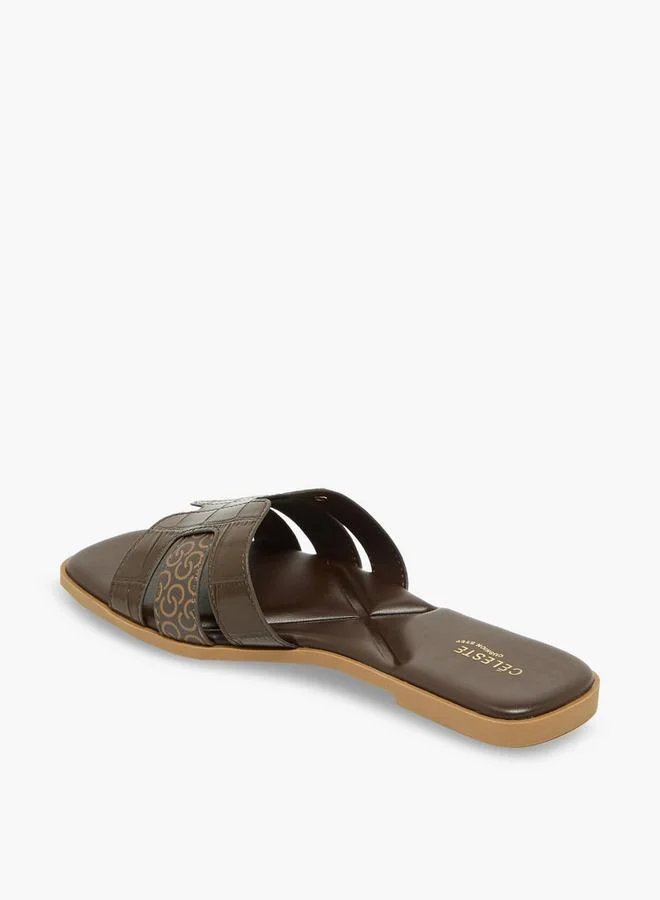 Celeste BROWN Women Monogram Print Sandals for Women | Best Price UAE